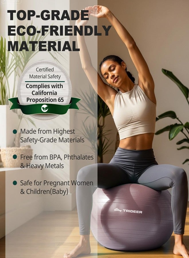 Trideer Exercise Ball Yoga Ball - Office Seating & Balance Ball Chair, Stability Ball for Pilates, Physical Therapy,Core Training & Balance Improvement & Stretching - Image 4