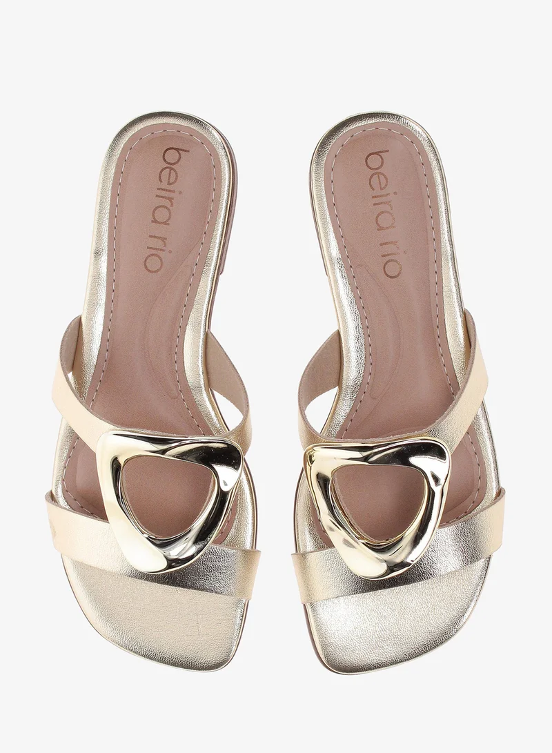 Beira Rio Golden Beira Rio Women’s Flat Summer Footwear – Lightweight Slip-On Comfort with Stylish Casual Design for Women | Best Price UAE