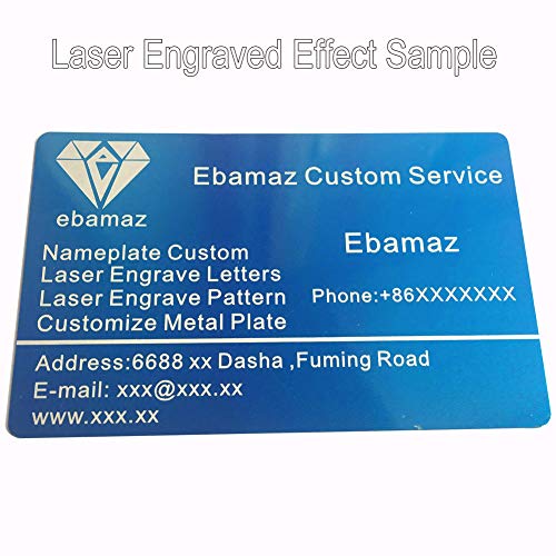 Ebamaz 100PCS Aluminum Alloy Metal Card Plate 3.4 X2.13X0.008 inch for Laser Engrave (Blue, Blank,Thin) - Image 4
