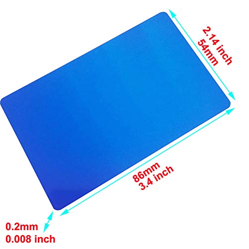 Ebamaz 100PCS Aluminum Alloy Metal Card Plate 3.4 X2.13X0.008 inch for Laser Engrave (Blue, Blank,Thin) - Image 3