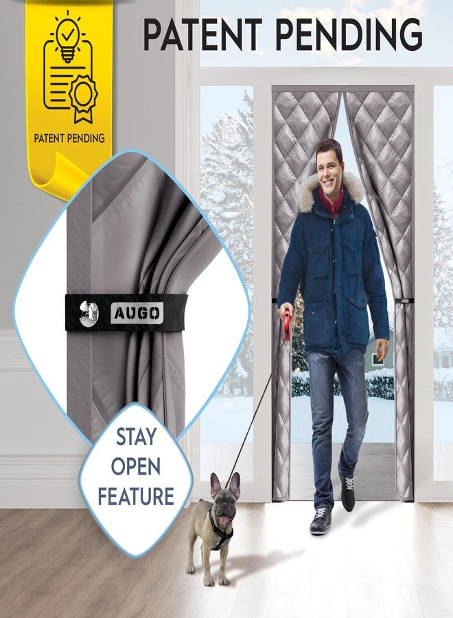 AUGO Magnetic Thermal Door Curtain - Thermal Insulation Door Cover for Winter - Home Winterizing Products - Keeps Warm Air in & Cold Air Out - Patent Pending Keep Open Feature - 38 x 83 Inch - Image 2