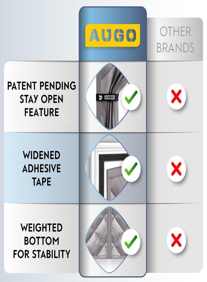 AUGO Magnetic Thermal Door Curtain - Thermal Insulation Door Cover for Winter - Home Winterizing Products - Keeps Warm Air in & Cold Air Out - Patent Pending Keep Open Feature - 38 x 83 Inch - Image 3
