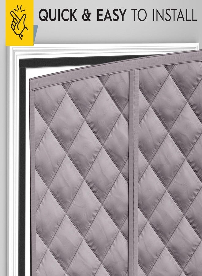AUGO Magnetic Thermal Door Curtain - Thermal Insulation Door Cover for Winter - Home Winterizing Products - Keeps Warm Air in & Cold Air Out - Patent Pending Keep Open Feature - 38 x 83 Inch - Image 5