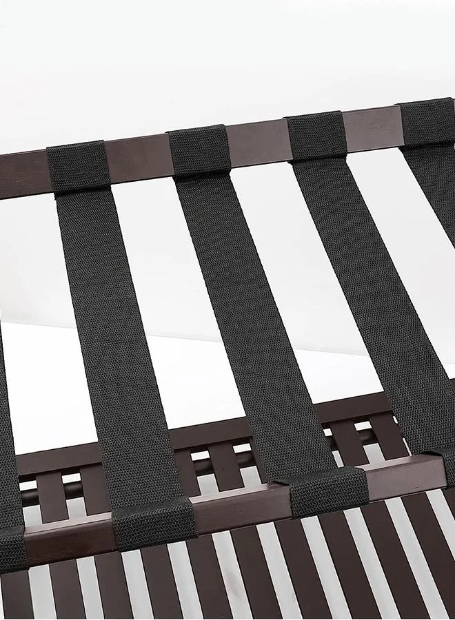 QUESERA Luggage Rack, Bamboo Folding Luggage Rack Suitcase Stand with Storage Shelf for Home Bedroom Guest Room - Black