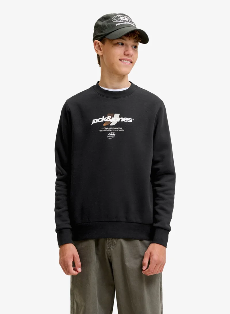 Jack & Jones Junior Youth Club Branding Crew Neck Sweatshirt