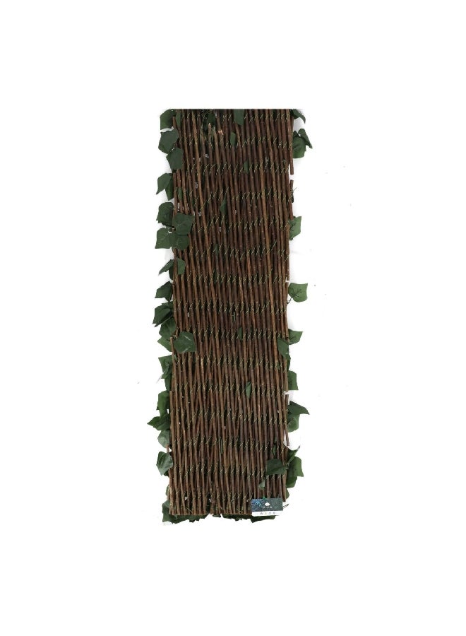 serene Decorative Artificial Ivy Leaves Expandable Privacy Fence Green and Brown 200 x 100 cm - Image 1