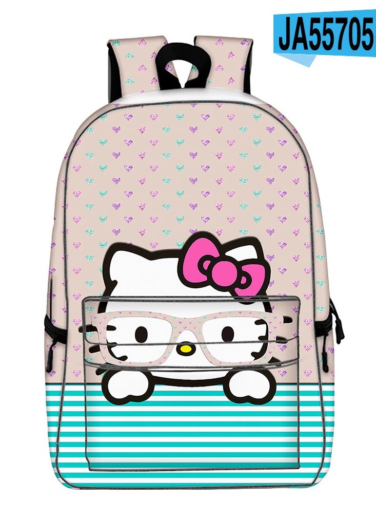 Hello Kitty - 【 School Season 】Hello Kitty Kids Cute Backpack Student Large Capacity Schoolbag 14 Inch Laptop Bag Travel Bag Leisure Bag General College Bag - Image 1