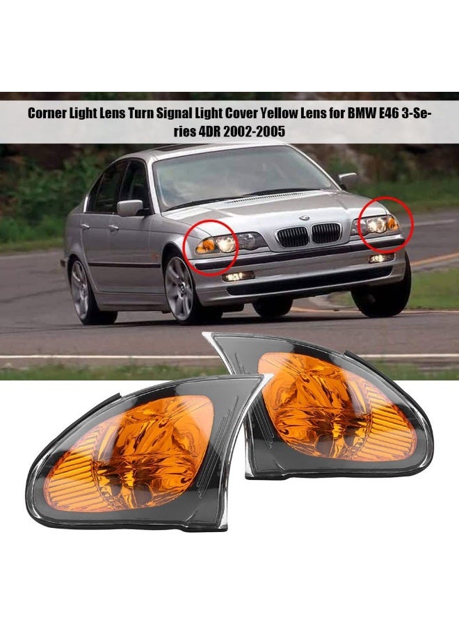 Aramox Aramox Corner Light Cover, A Pair of Corner Light Lenses Turn Signal Light Cover Yellow Lens for BMW E46 3-Series 4DR 2002-2005 - Image 3
