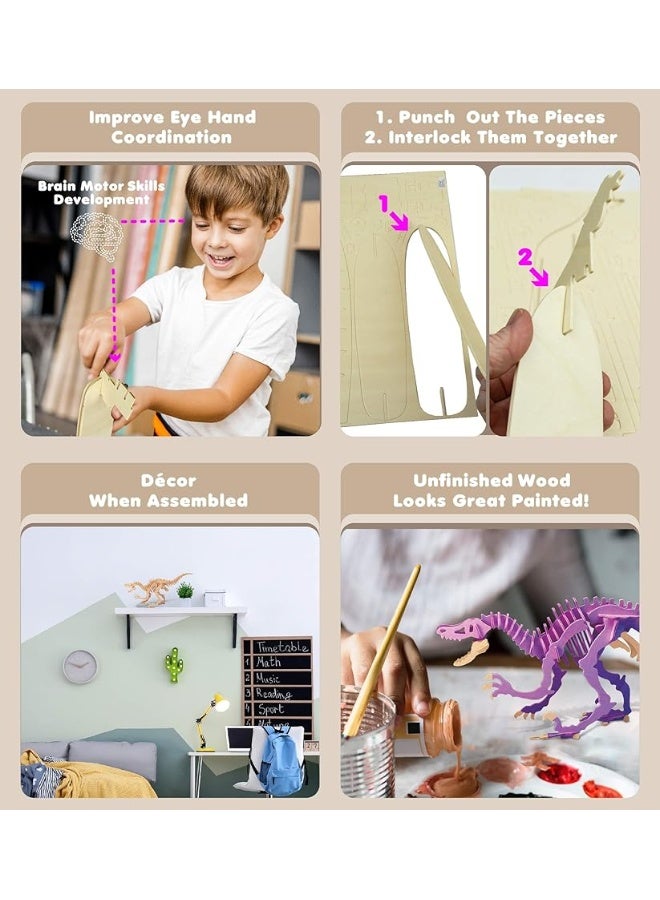 Puzzled Velociraptor Dinosaur 3D Woodcraft Construction Kit - Image 3