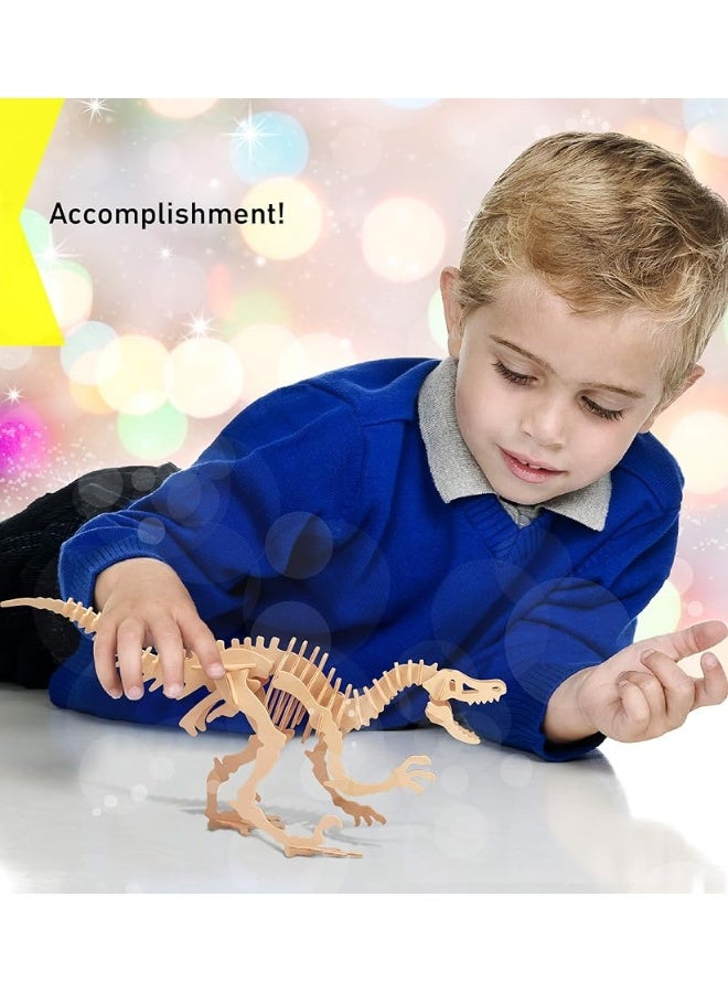 Puzzled Velociraptor Dinosaur 3D Woodcraft Construction Kit - Image 5