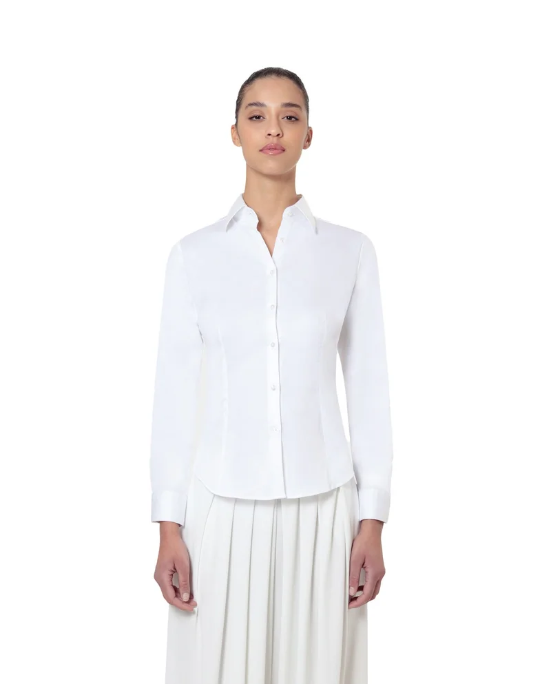 Camicissima WHITE LONG SL. SLIM FIT for Women | Best Price UAE
