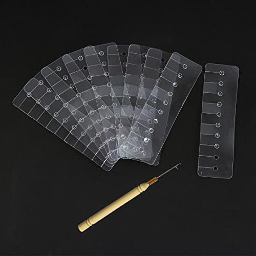 yantaisiyu Heat Shield Guards for Hair Extension Multi Hole Shield Spacers Fusion Glue Protector Templates with Hook Pulling Needle for Hair Extensions 10 Pieces 
