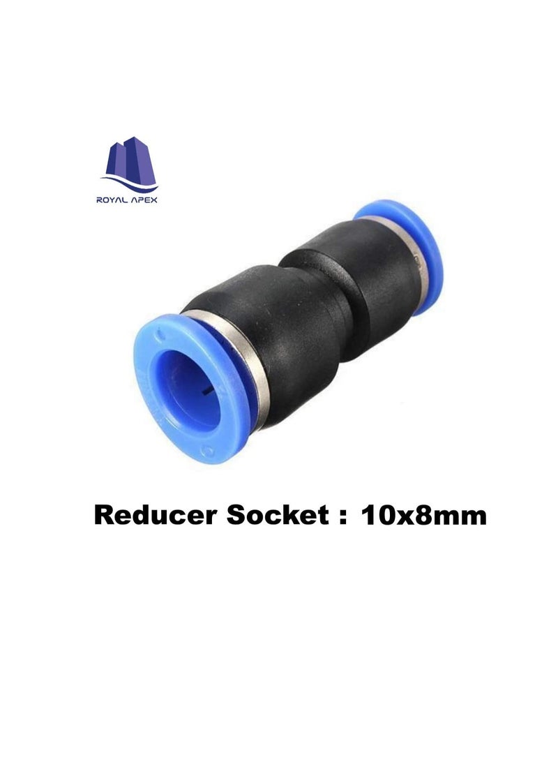 البولي يوريثين أنابيب ووصلات البولي يوريثين | دفع أنبوب هوائي لتوصيل التركيبات (مقبس المخفض - عبوة من 5 ، 10x8 مم) - Image 3