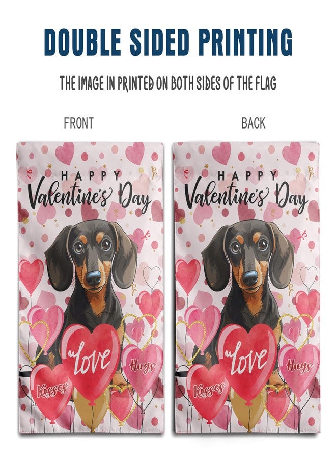 DZGlobal Dachshund Valentine Garden Flag Valentines Day Flags for Outside 12x18 Double Sided Small Yard Flags Dog Valentine's Day Decor Outdoor Lawn Valentines Banners Front Porch - Image 5