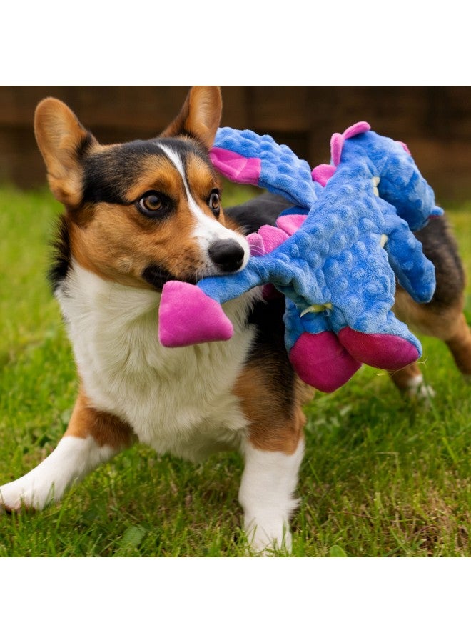 جو دوج لعبة الكلاب goDog Bubble Plush Dragons Squeaky، بتقنية حماية المضغ - بنفسجي فاتح، كبيرة - Image 1