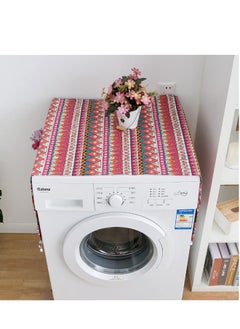 Generic Refrigerator Dust-Proof Cover, Cotton Washing Machine Waterproof Cover with Side Storage Bags, Multi Purpose Top Covers, Universal Cover Cloth for Home and Kitchen Red  - Image 3