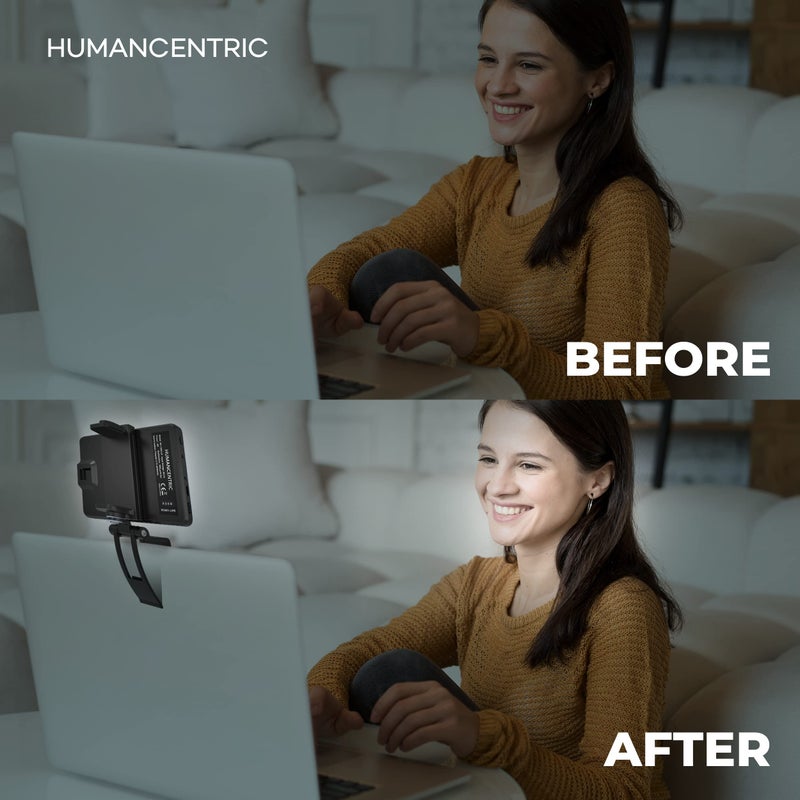 HumanCentric Video Conference Lighting Kit, Camera Light for Zoom Meetings, Streaming Video Face Light, Easy Setup for Remote Work, Computer Monitor or Laptop Light for Video Conferencing - Image 3