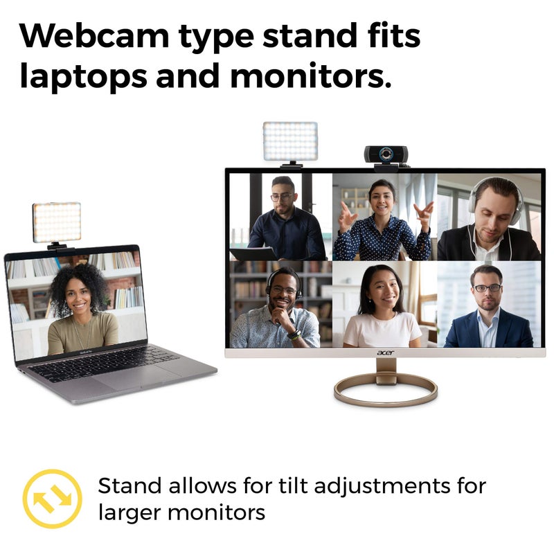 HumanCentric Video Conference Lighting Kit, Camera Light for Zoom Meetings, Streaming Video Face Light, Easy Setup for Remote Work, Computer Monitor or Laptop Light for Video Conferencing - Image 2