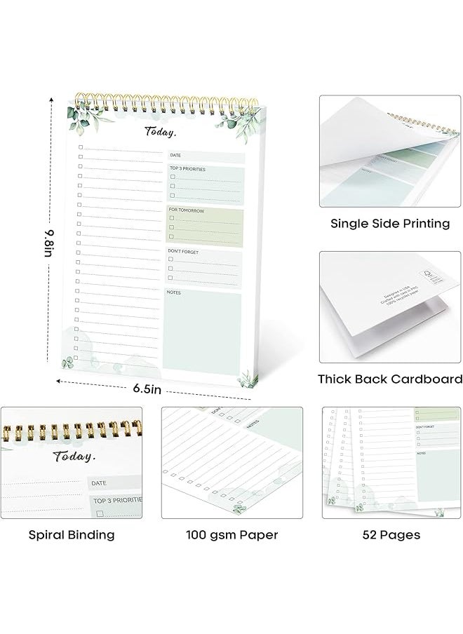 erorex - Undated To Do List Notebook For Work Home And School 52 Sheets Reusable Task Planner With Tear Off Pages Organizer Nature Design - Image 1