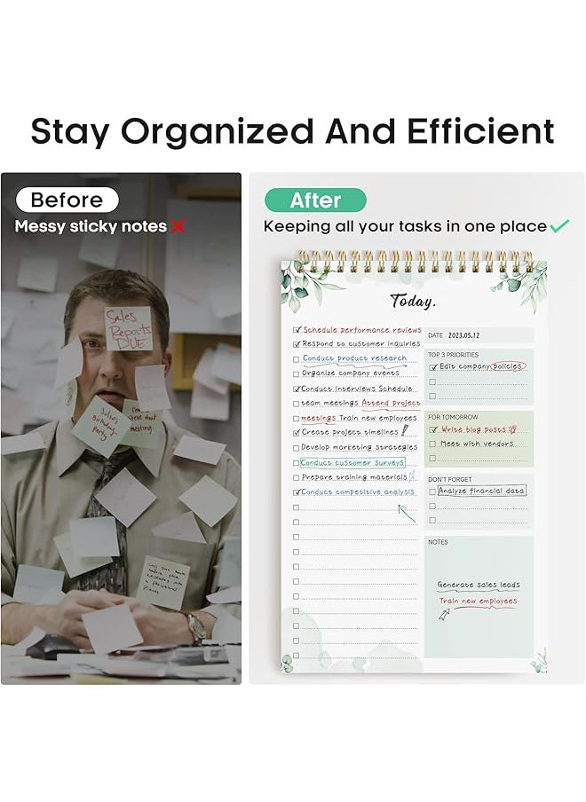 erorex - Undated To Do List Notebook For Work Home And School 52 Sheets Reusable Task Planner With Tear Off Pages Organizer Nature Design - Image 1