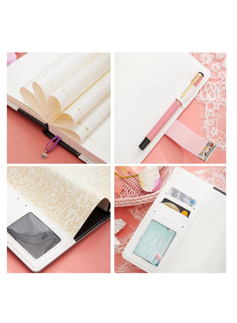 كاست ويف مذكرات قابلة للقفل، جدول أعمال دفتر ملاحظات من جلد البولي يوريثان بكلمة مرور مع ديكور على شكل فراشة، B6 مجلة سفر سرية مع قفل للوازم المدرسية المكتبية هدية عيد ميلاد للطلاب - Image 4