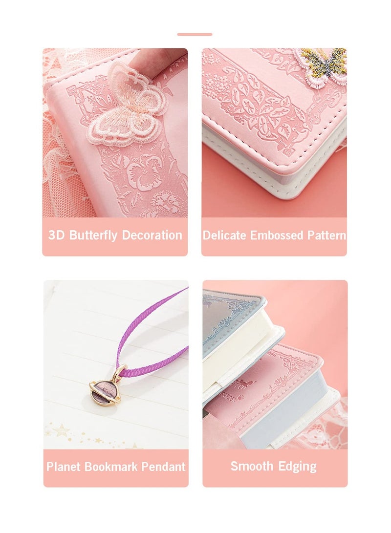 كاست ويف مذكرات قابلة للقفل، جدول أعمال دفتر ملاحظات من جلد البولي يوريثان بكلمة مرور مع ديكور على شكل فراشة، B6 مجلة سفر سرية مع قفل للوازم المدرسية المكتبية هدية عيد ميلاد للطلاب - Image 5