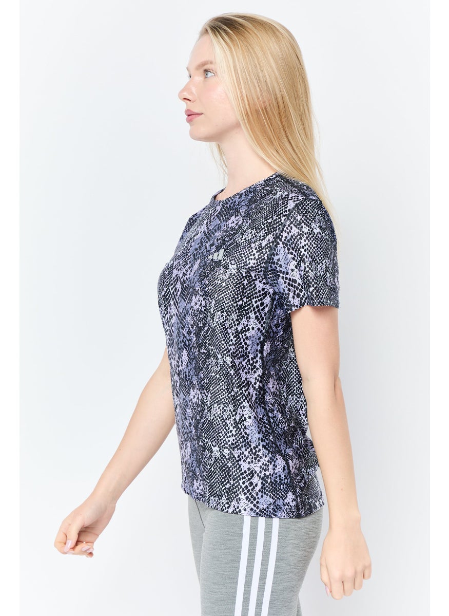 Adidas Women Sportswear Fit Short Sleeve Training T-shirt, Multicolor  - Image 3