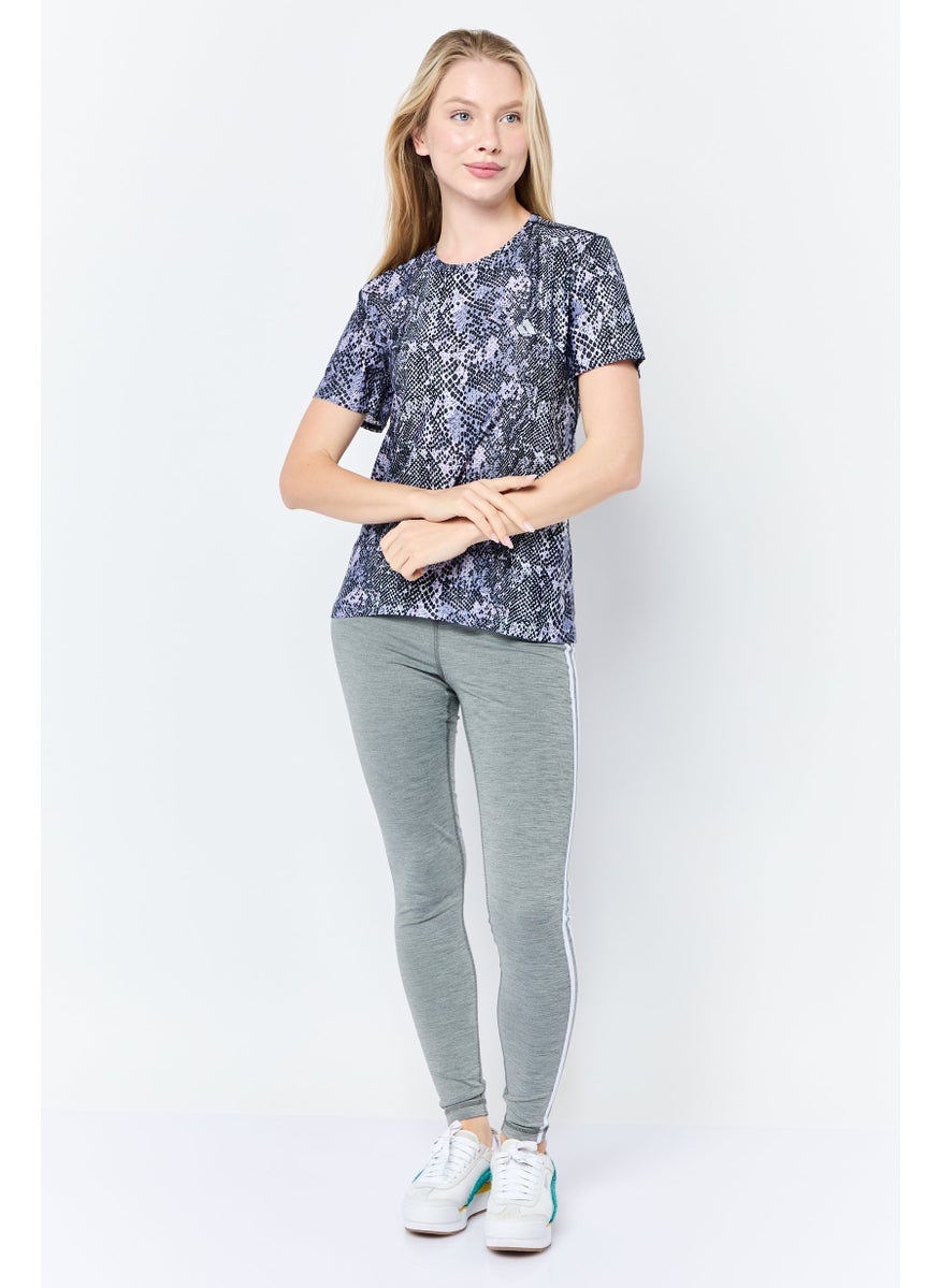 Adidas Women Sportswear Fit Short Sleeve Training T-shirt, Multicolor  - Image 2
