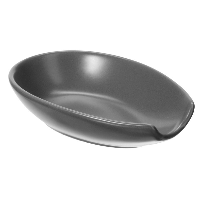 Oggi Spooner Ceramic Spoon Rest- Spoon Rest For Stove Top  Spoon Holder For Countertop  Kitchen Decor For Counter  Coffee Bar Accessories  Gray - Image 1
