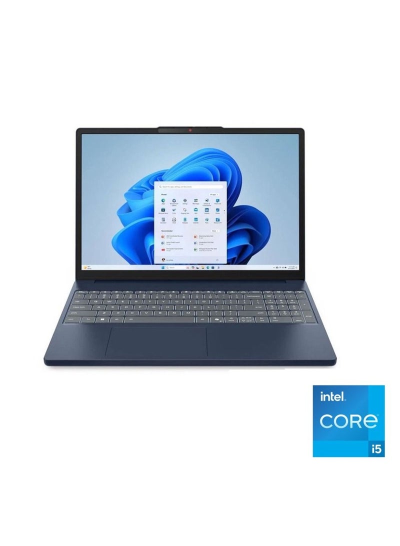 Laptop Lenovo IdeaPad Slim 3 15IRH10 Core i5-13420H RAM 16G DDR5 4800 HDD 512GB SSD M.2 NVMe Integrated Intel UHD Graphics, Windows 11 Home Cosmic Blue 83K100QQED With MOUSE Lenovo & BAG - Blue