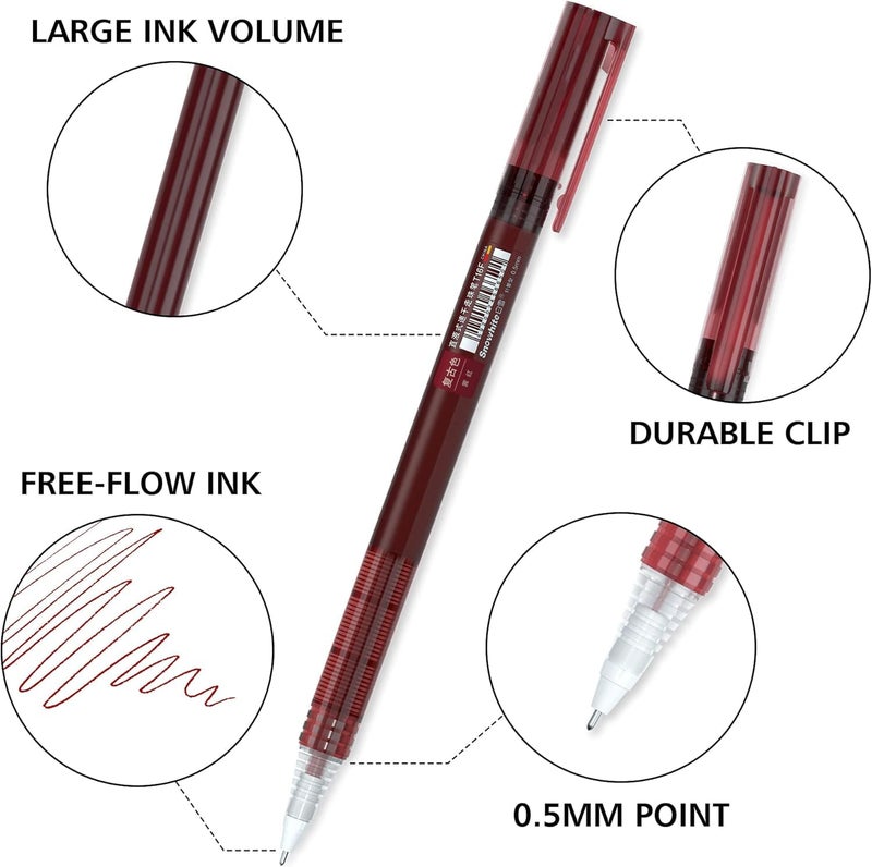 SUPER TOY Liquid Ink Rollerball Pens 12Pc Multi Colored 0.5mm Fine Point Gel Pens for Journaling Smooth Writing Office Stationery Art Supplies School Gift - Image 4