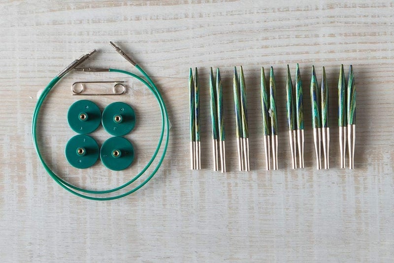 KnitPicks Options 2-3/4" Short Tip Interchangeable Wood Knitting Needle Set (Caspian) - Image 4