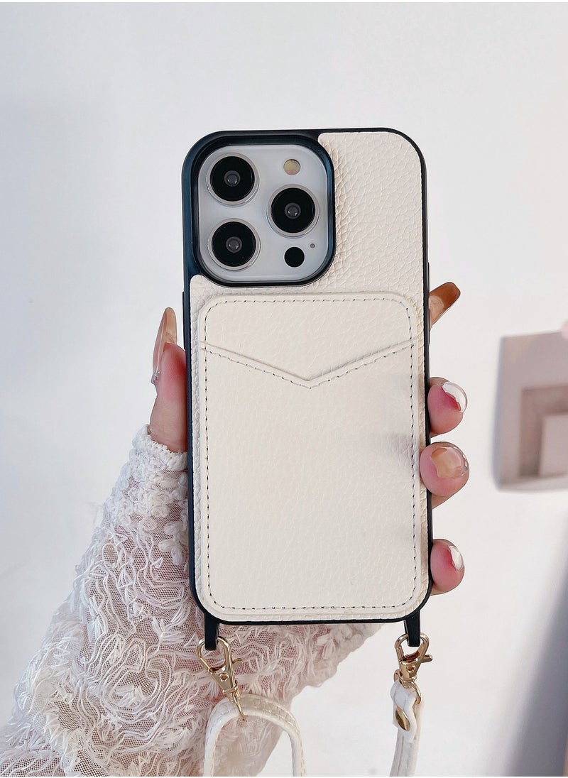 Suteni - Crossbody Strap Back Cover Card Slots Leather Phone Case for iPhone - Image 1