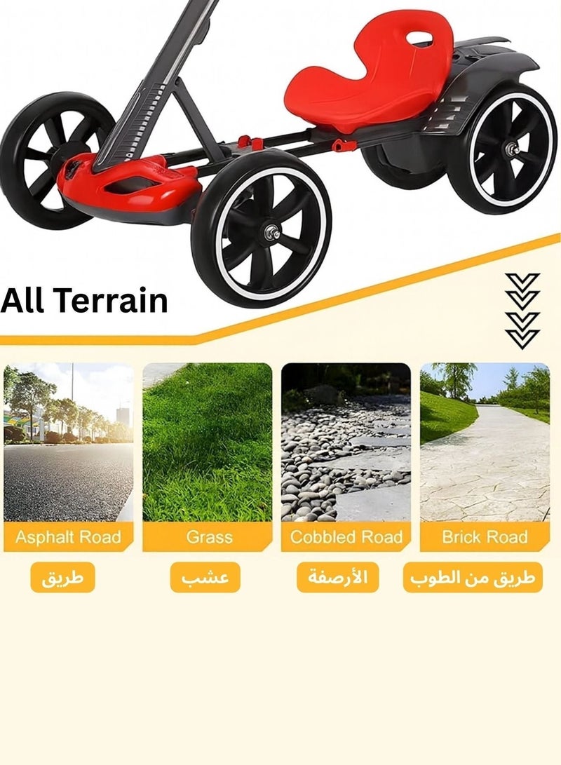 سيارة كهربائية قابلة للطي مع جهاز تحكم عن بُعد – لعبة للأطفال بأربع عجلات | هيكل آمن وقوي، حماية أمامية من التصادم، توجيه سهل، محرك واحد، بطاريتين | تدعم حتى 50 كجم – للأعمار من 4 سنوات فما فوق - Image 4