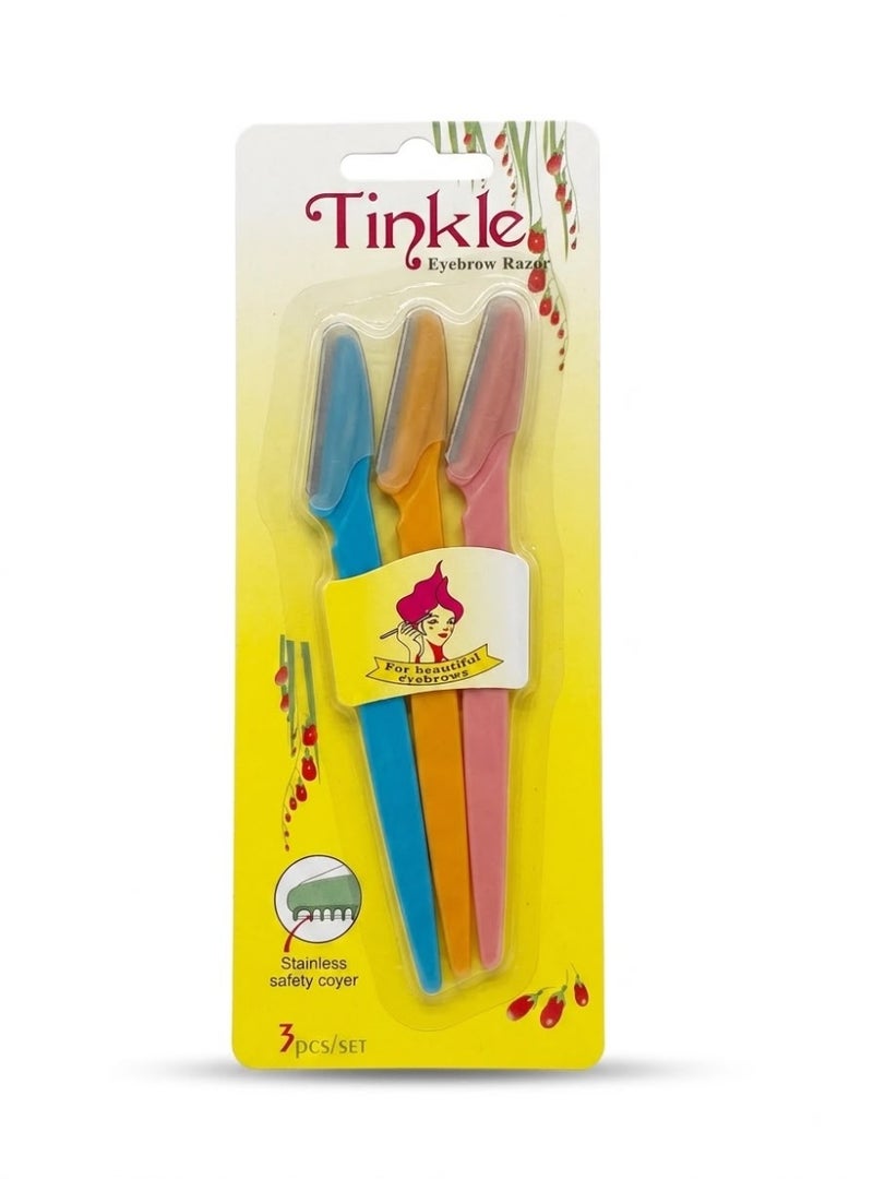 Tinkle Face and Eyebrow Razor for Women, Quick and Easy Facial Hair Removal set 3pcs - Image 1