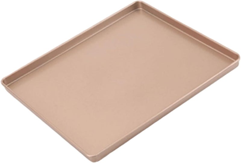 Cookie Baking Sheets 12x10in Nonstick Carbon Steel Baking Tray Heavy Duty Thick Sheet Pans for Roasting Cooking, Rose Gold Nonstick Sheets - Image 1