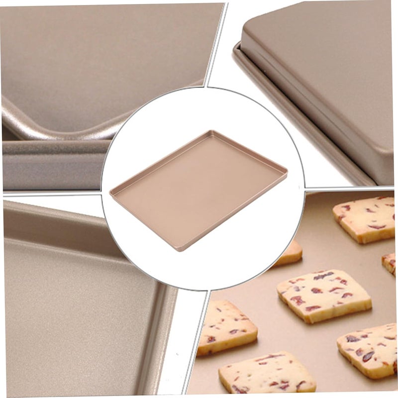 Cookie Baking Sheets 12x10in Nonstick Carbon Steel Baking Tray Heavy Duty Thick Sheet Pans for Roasting Cooking, Rose Gold Nonstick Sheets - Image 3
