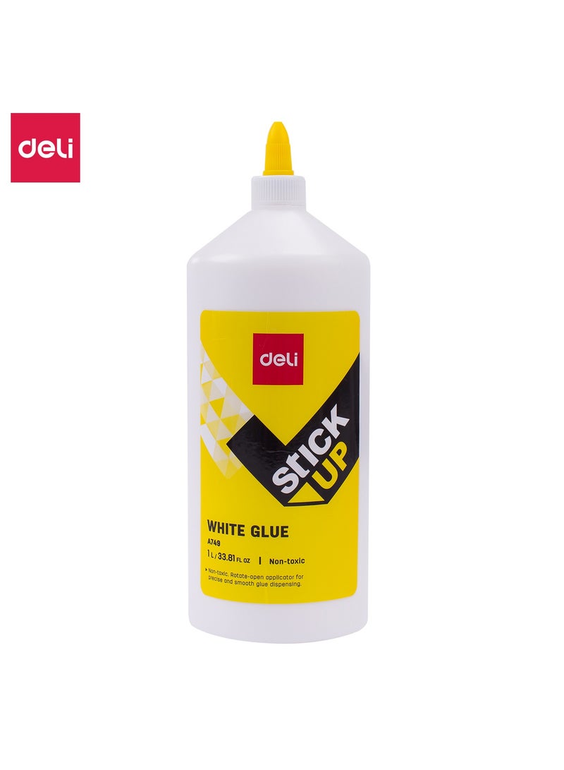 Deli EA74913 White Glue 1000ml - ideal for classroom & group projects - Image 1