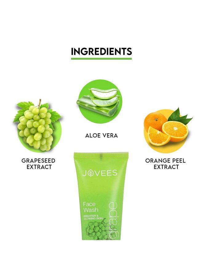 Jovees Herbal Grape Face Wash With Grape Seed & Orange Peel Extracts ; For Brighter & Glowing Skin ; Reduces Uneven Skin Tone & Fine Lines ; For All Skin Types ; For Men & Women ; 120 Ml - Image 4