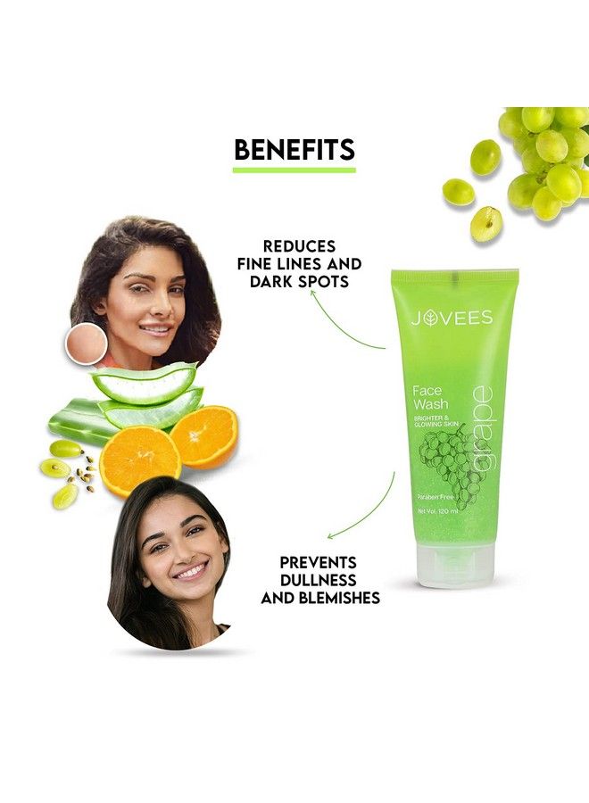 Jovees Herbal Grape Face Wash With Grape Seed & Orange Peel Extracts ; For Brighter & Glowing Skin ; Reduces Uneven Skin Tone & Fine Lines ; For All Skin Types ; For Men & Women ; 120 Ml - Image 5