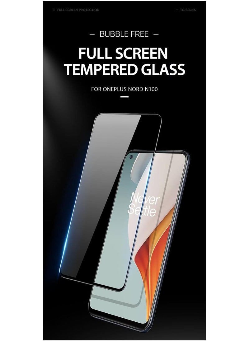 DUX DUCIS - DUX DUCIS 9D Tempered Glass Screen Protector, Designed for OnePlus Nord N100, Medium Alumina Glass Film Full Glue HD Clear Phone Screen Protector - Black - Image 1
