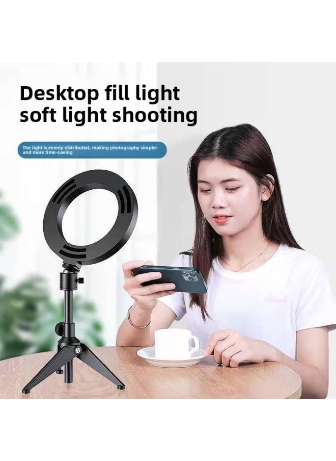 General - Light Filling Live Broadcast Mobile Phone Stand Can Lift Tripod Video Artifact Multi-function Mobile Phone Stand Desktop-Color Of Light Source:26cm Multi-speed Fill Light + Single Camera - Fixed Model - Image 1