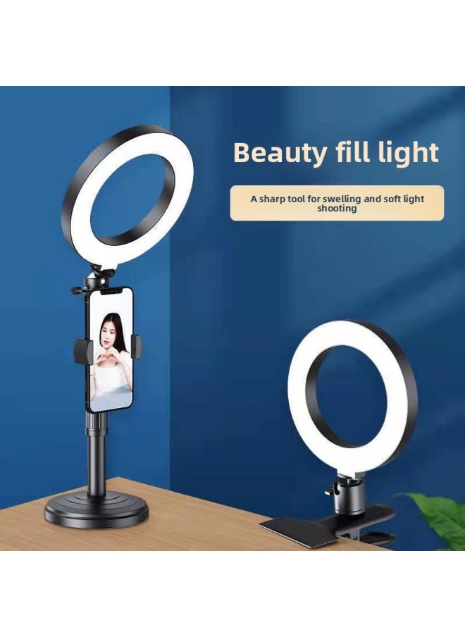 General - Light Filling Live Broadcast Mobile Phone Stand Can Lift Tripod Video Artifact Multi-function Mobile Phone Stand Desktop-Color Of Light Source:26cm Multi-speed Fill Light + Single Camera - Fixed Model - Image 1