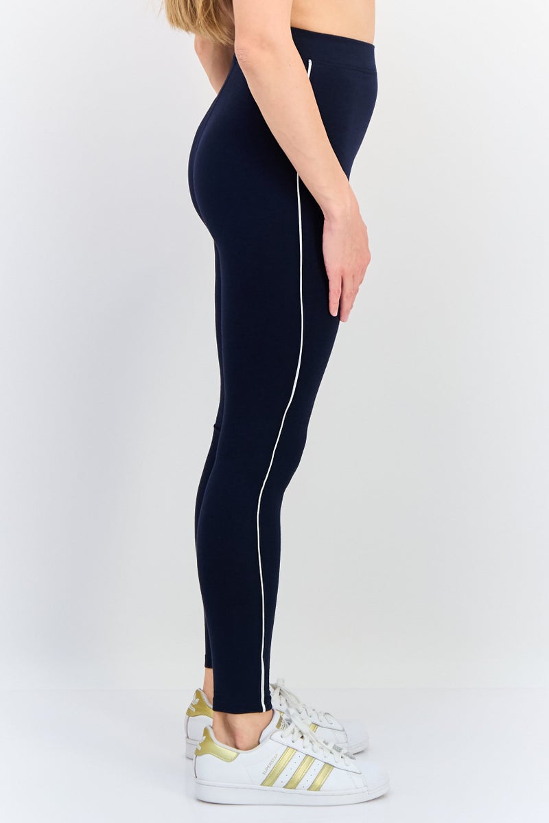 Spyder Women Sportswear Fit Brand Logo Training Leggings, Navy Blue - Image 3