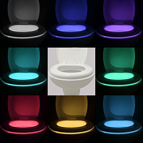 VINTAR 16 Color Motion Sensor LED Toilet Night Light,Toilet Bowl Lights,Cool Gadgets,5 Stage Dimmer, Light Detection - Image 3