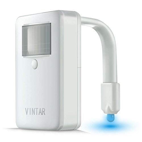VINTAR 16 Color Motion Sensor LED Toilet Night Light,Toilet Bowl Lights,Cool Gadgets,5 Stage Dimmer, Light Detection - Image 1