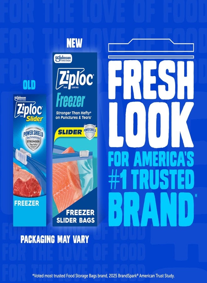 Ziploc Quart Food Storage Freezer Slider Bags, Power Shield Technology for More Durability, 34 count, 4 Pack, 136 Total (Packaging May Vary) - Image 2