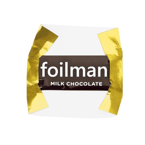 Foilman Foil Wrapper - Pack of 100 Candy Bar Wrappers with Thick Paper Backing - Folds and Wraps Well - Best for Wrapping 1.55Oz Candies/Chocolate Bars/Gifts - Size 6" X 7.5" (Gold) - Image 1
