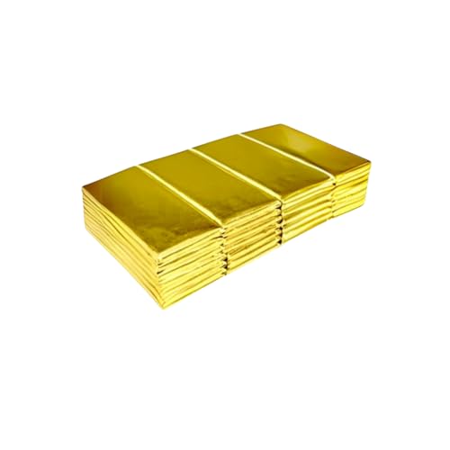 Foilman Foil Wrapper - Pack of 100 Candy Bar Wrappers with Thick Paper Backing - Folds and Wraps Well - Best for Wrapping 1.55Oz Candies/Chocolate Bars/Gifts - Size 6" X 7.5" (Gold) - Image 5
