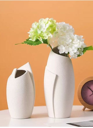 Set of 2 Ceramic Shell Vases | Nordic, Boho, Modern Minimalist Design Flower Vase for Elegant Home Décor | Living Room Centerpiece | for Flower Arrangements | Ideal Gift - pzsku/Z6E26A73F88FFBA0870DCZ/45/_/1683117908/071c9e07-e7a9-4ca6-bd5e-2c00e0c379e4